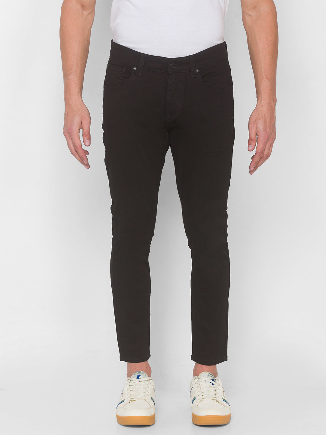 Spykar Men Black Solid Slim Mid-Rise Jeans (Kano)