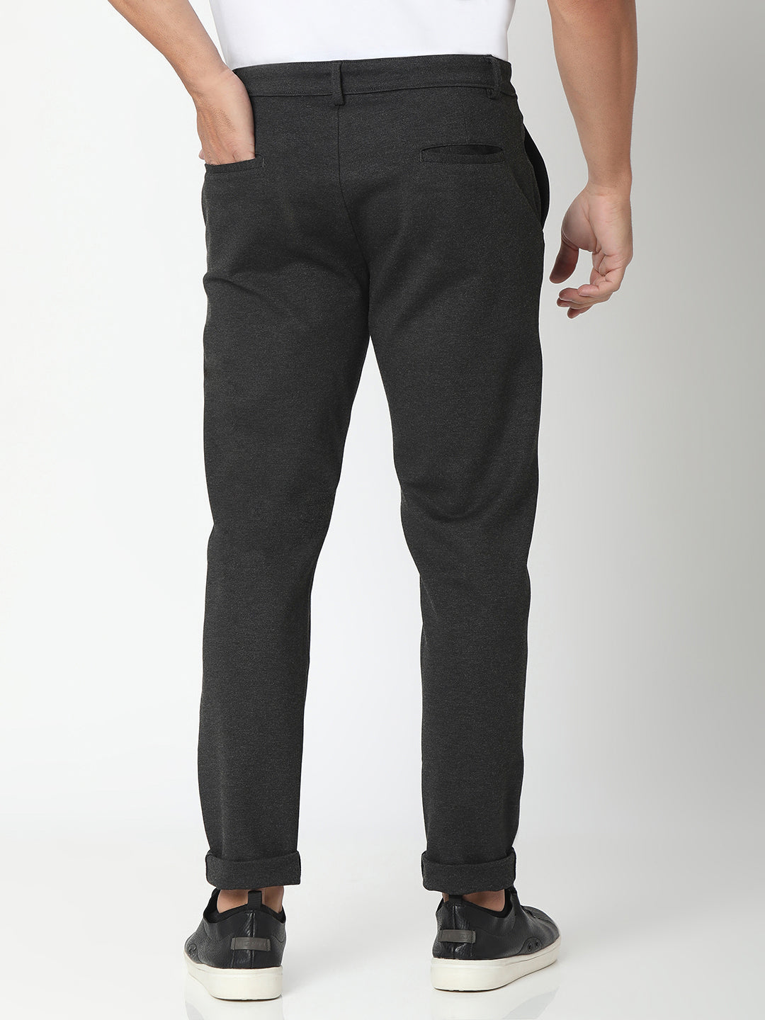 Spykar Men Black Cotton Regular Fit Trackpant