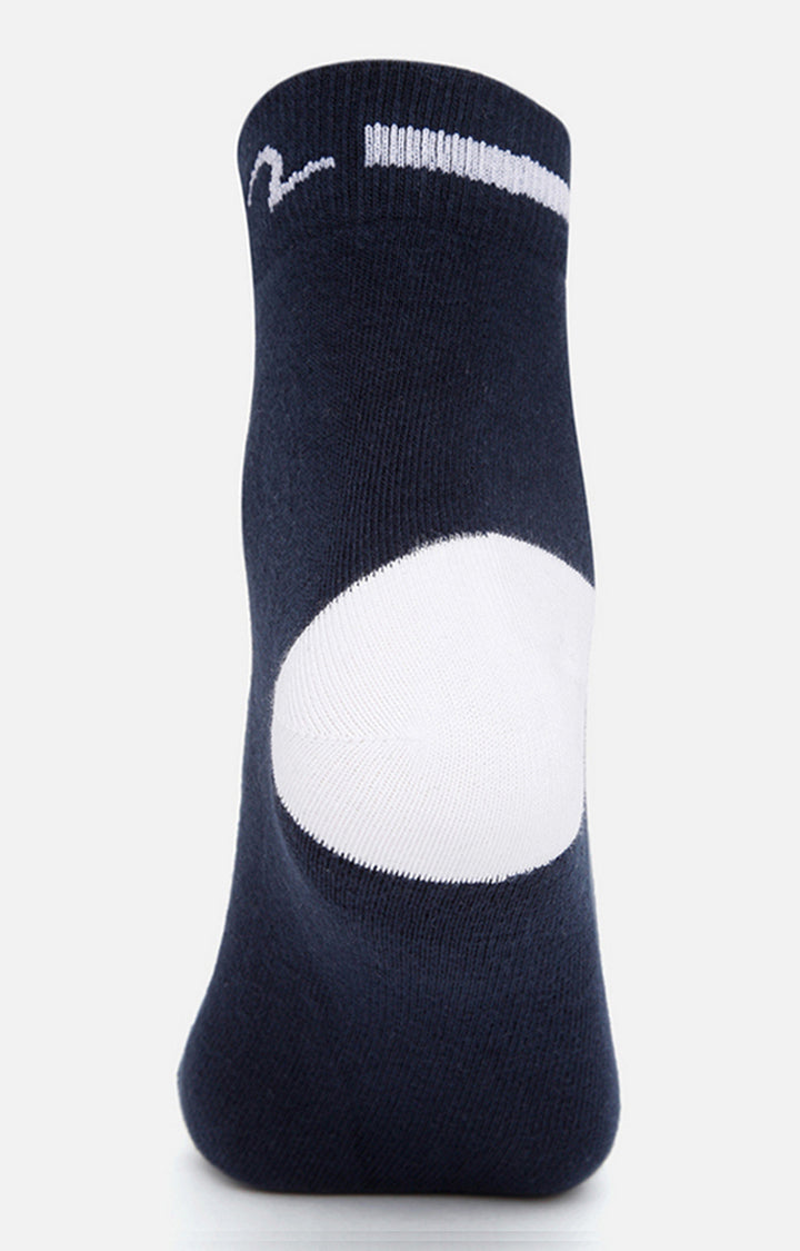 Spykar Navy & White Solid Ankle Length Socks