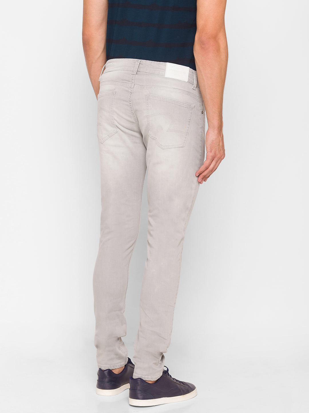 Spykar Grey Cotton Men Jeans (Super Skinny)