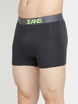 Men Premium Yellow & Dark Grey Cotton Blend Trunk - Pack Of 2- Underjeans By Spykar