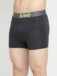 Men Premium Yellow & Dark Grey Cotton Blend Trunk - Pack Of 2- Underjeans By Spykar