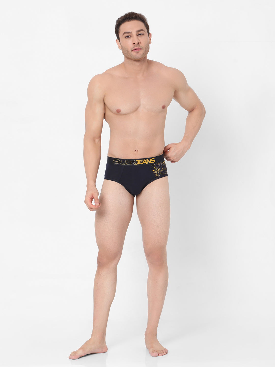 Underjeans By Spykar Men Premium Cotton Blend Navy Brief