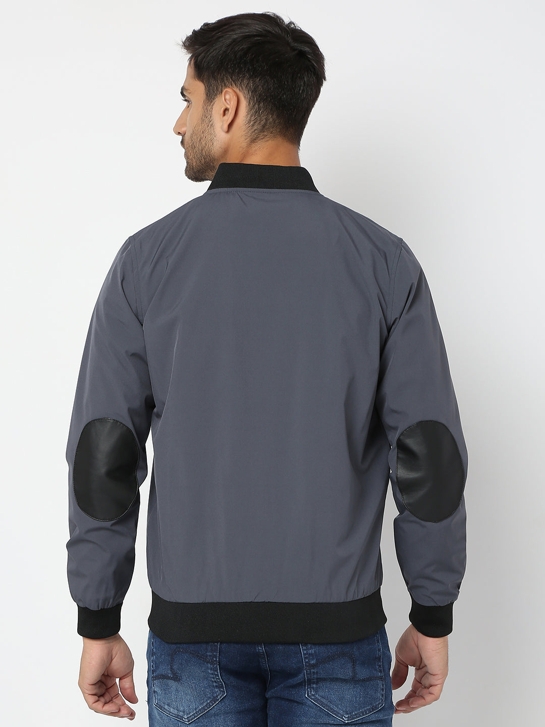 Spykar Men Dark Grey Nylon Regular Fit Jacket