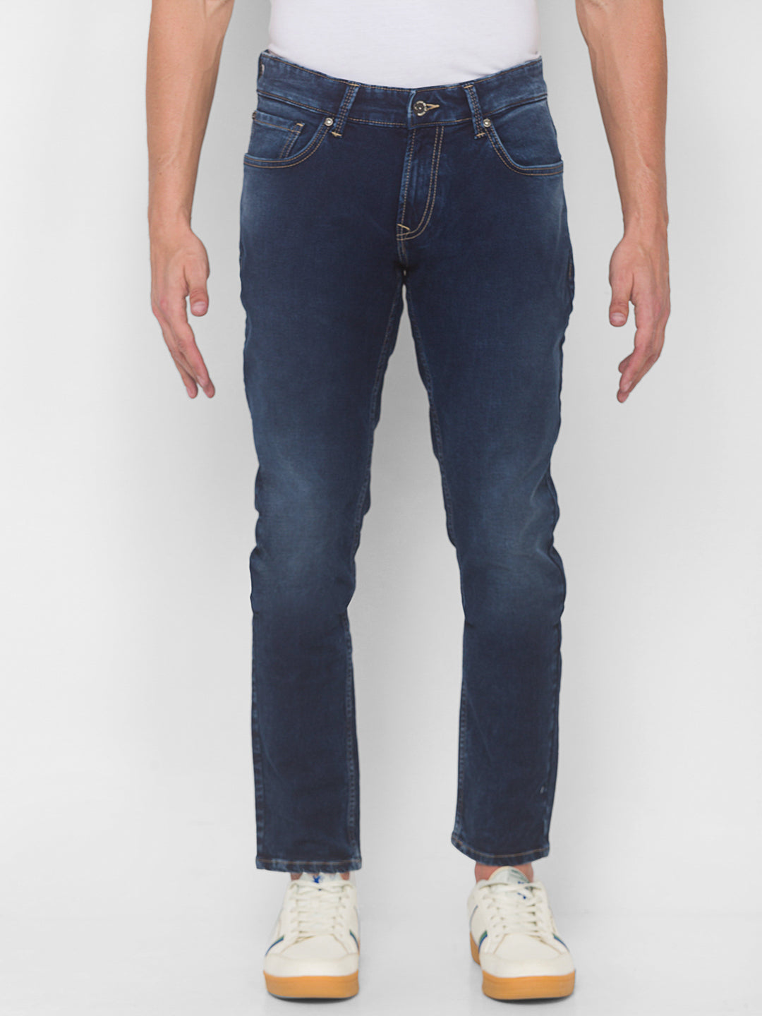 Spykar Men Blue Cotton Slim Fit Tapered Length Jeans (Kano)