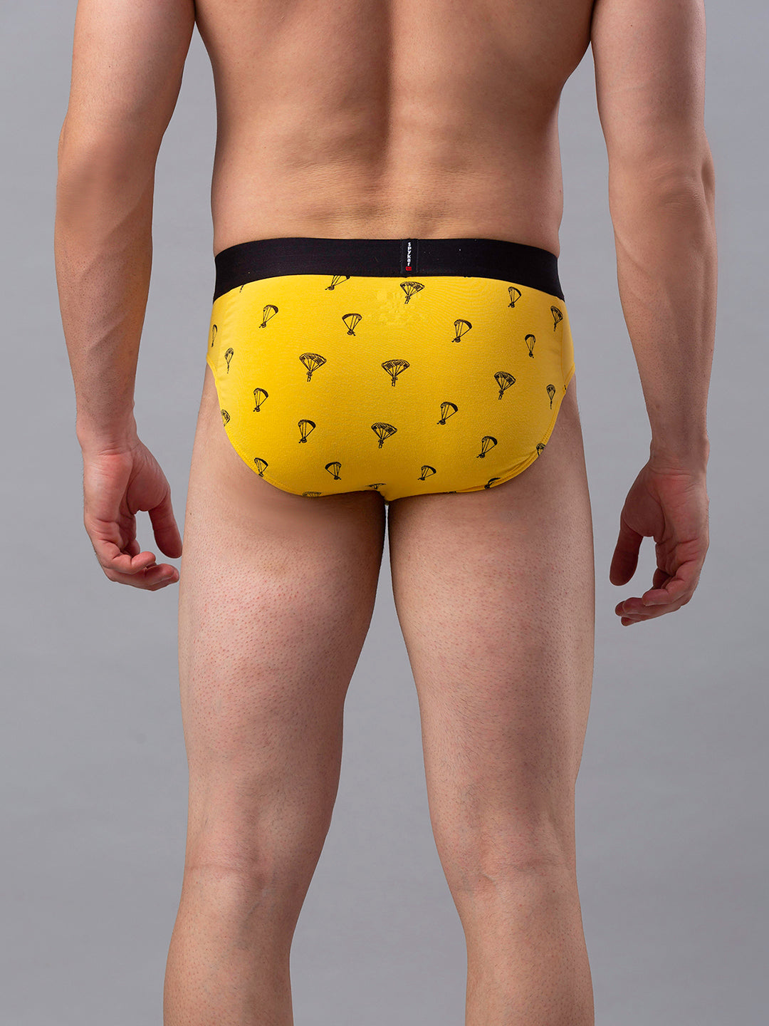 Men Premium Cotton Blend Yellow Brief - (Pack Of 2)- Underjeans By Spykar