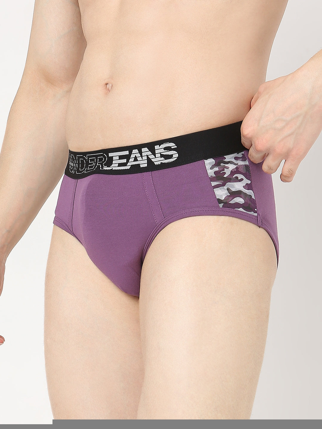 Underjeans by Spykar Men Premium Pack of 2 Black-Purple Brief
