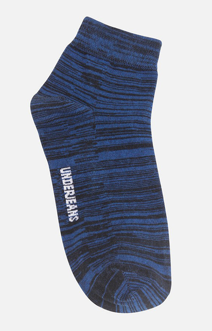 Men Premium Navy Ankle Length (Non Terry) Single Pair Of Socks- Underjeans By Spykar