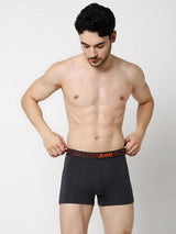 Underjeans By Spykar Men Premium Grey & White Cotton Blend Regular Fit Trunk - Pack Of 2