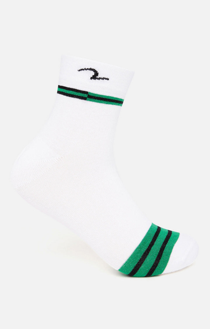 Spykar Grey & Green Striped Ankle Length Socks