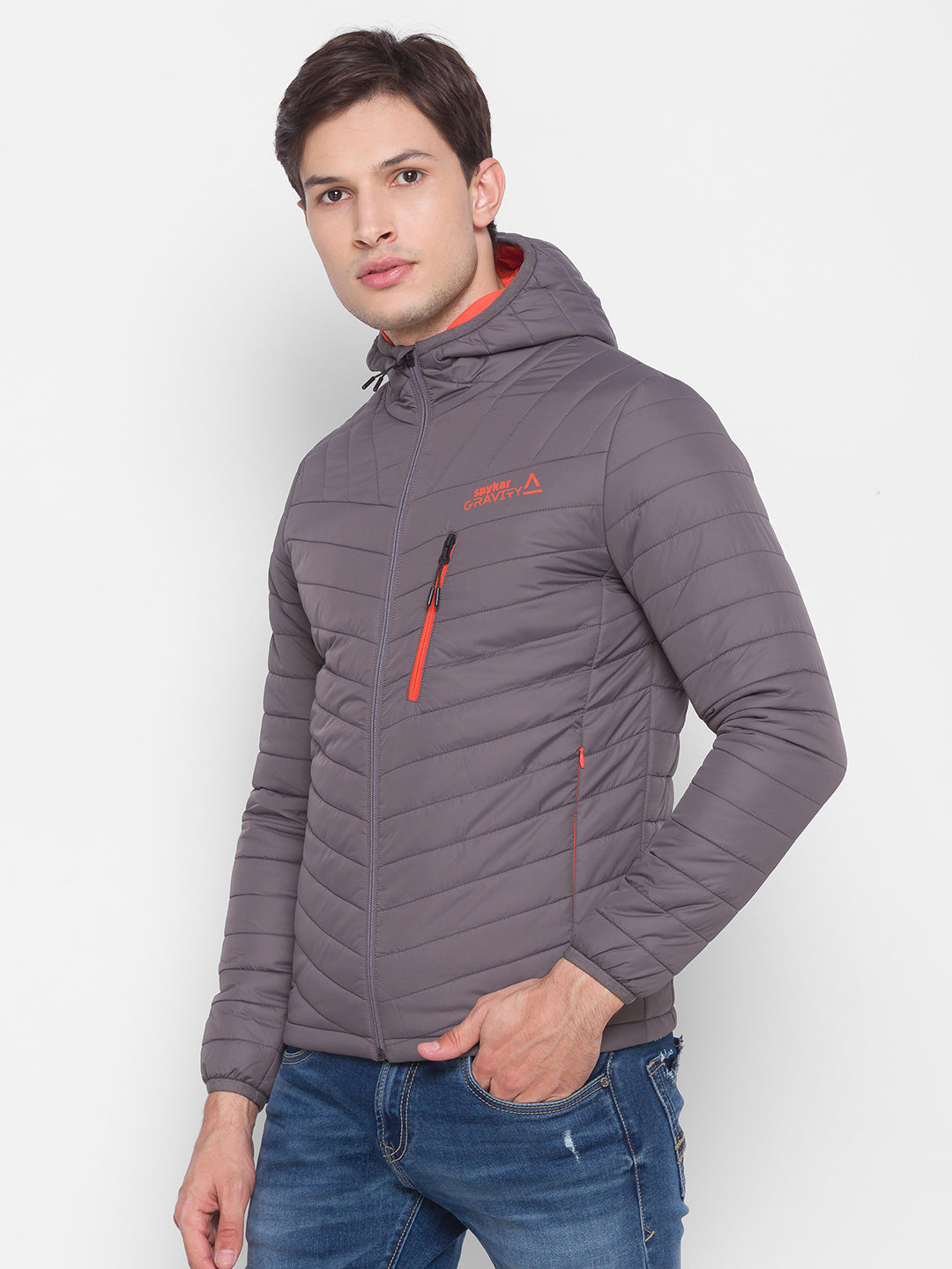 Spykar Grey Polyester Men Jacket