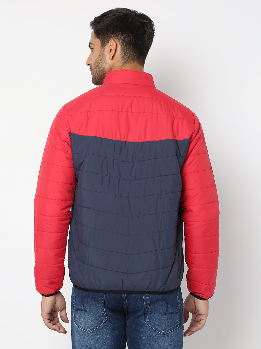 Spykar Men Red & Navy Nylon Regular Fit Jacket