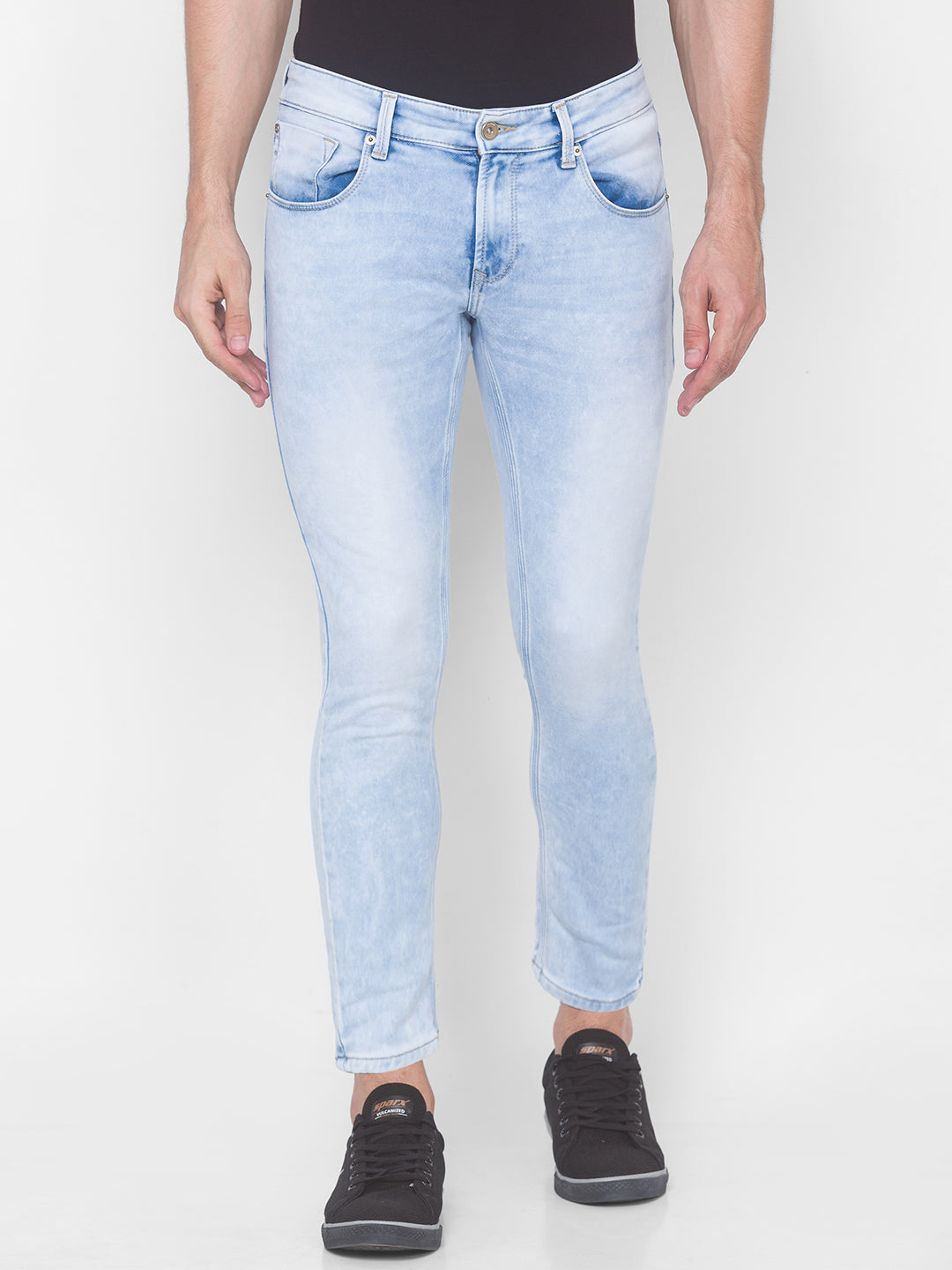 Spykar Men Blue Cotton Slim Fit Tapered Length Jeans (Kano)