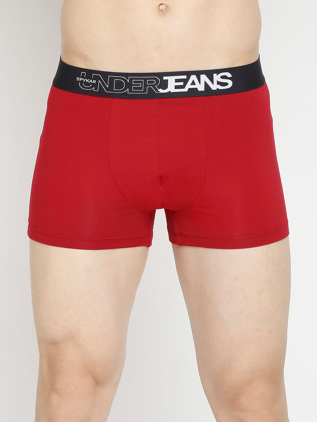 Men Premium Black & Maroon Cotton Blend Trunk - Pack Of 2- Underjeans By Spykar