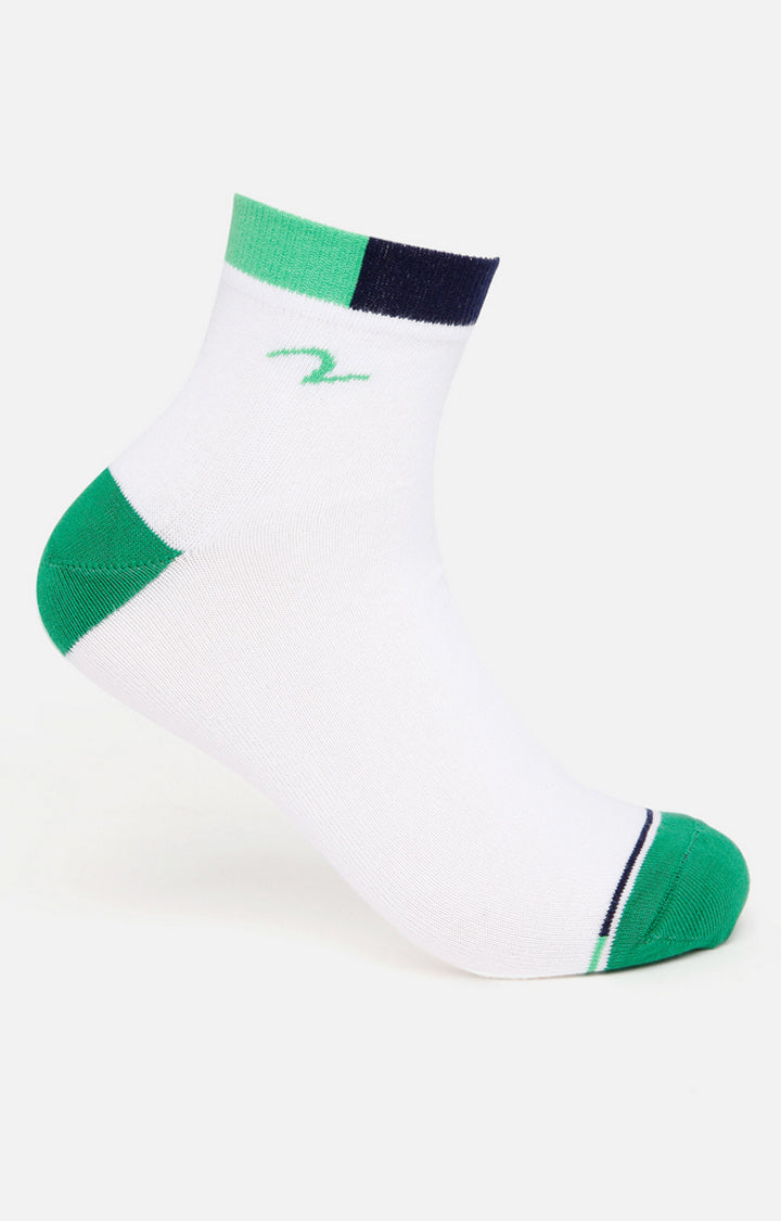 Spykar Green & Orange Solid Ankle Length Socks