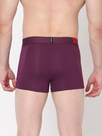 Men Premium Purple Cotton Blend Trunk- Underjeans By Spykar