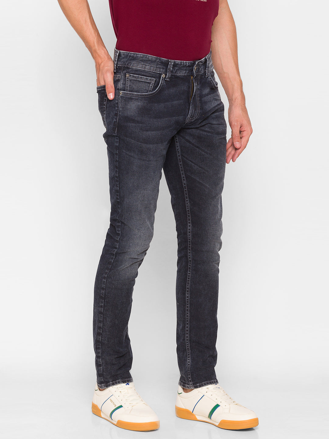 Spykar Black Cotton Men Jeans (Rover)