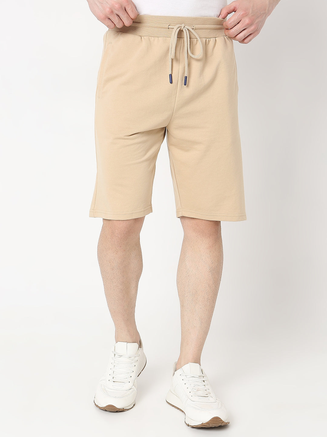 Underjeans by Spykar Men Premium Knitted Beige Shorts