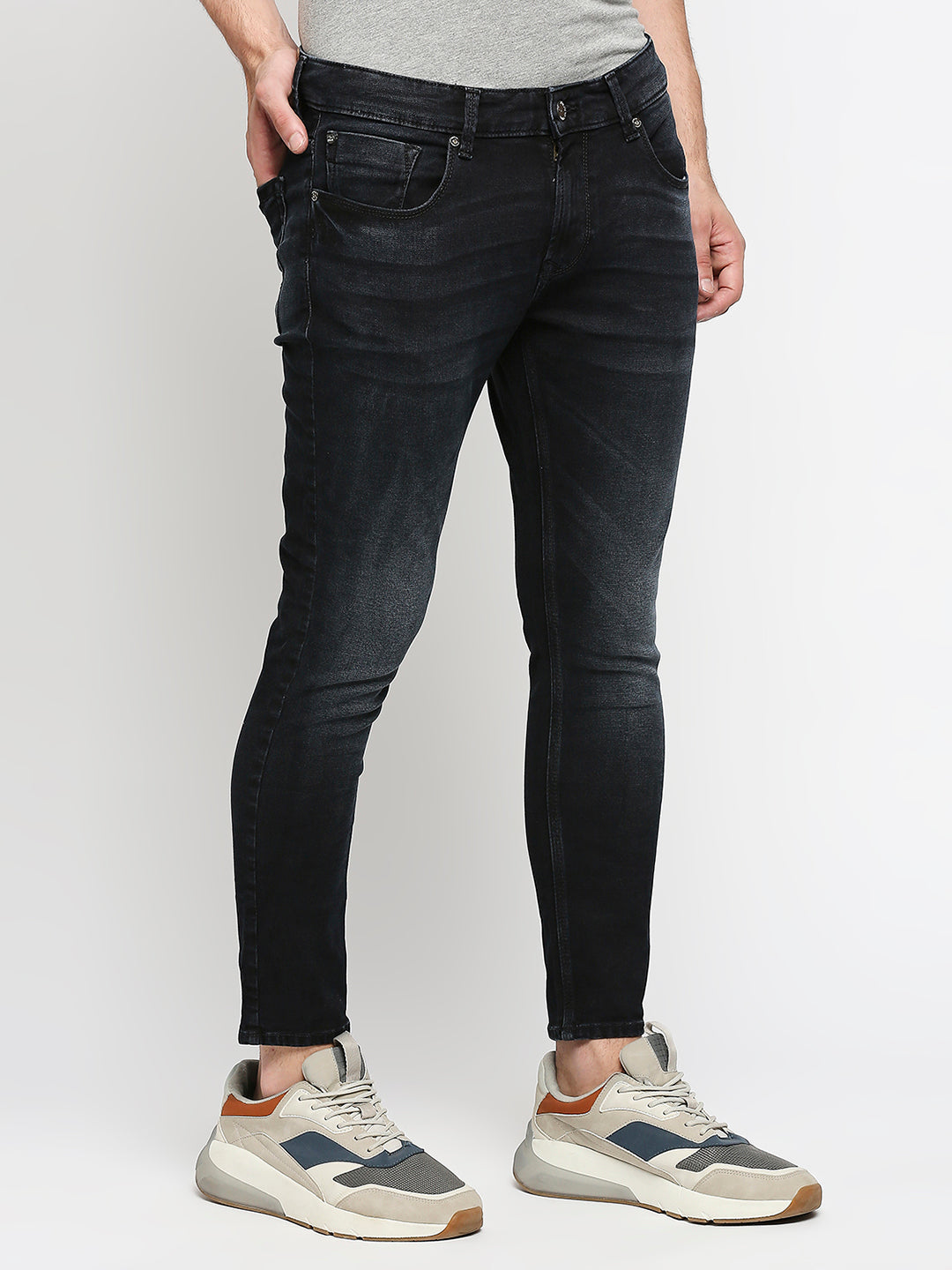 Spykar Men Blue Cotton Slim Fit Tapered Length Jeans (Kano)