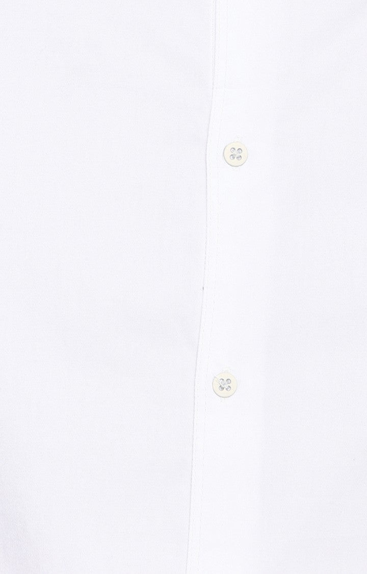 Spykar Men'S White Satin Solid Casual Shirts