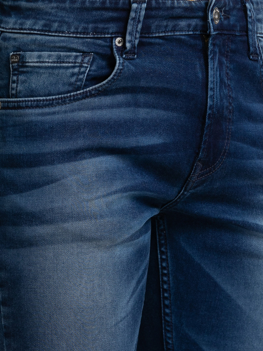 Spykar Blue Indigo Cotton Regular Fit Narrow Length Jeans For Men (Rover)