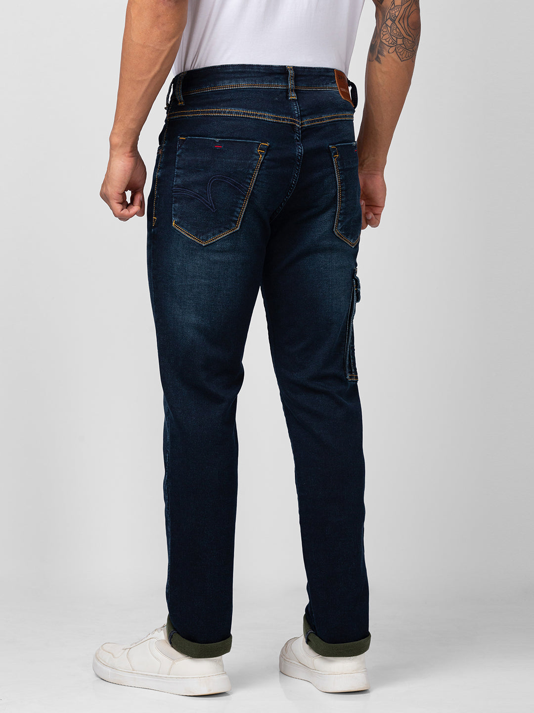 Spykar Men Dark Blue Cotton Slim Fit Tapered Length Jeans (Kano)