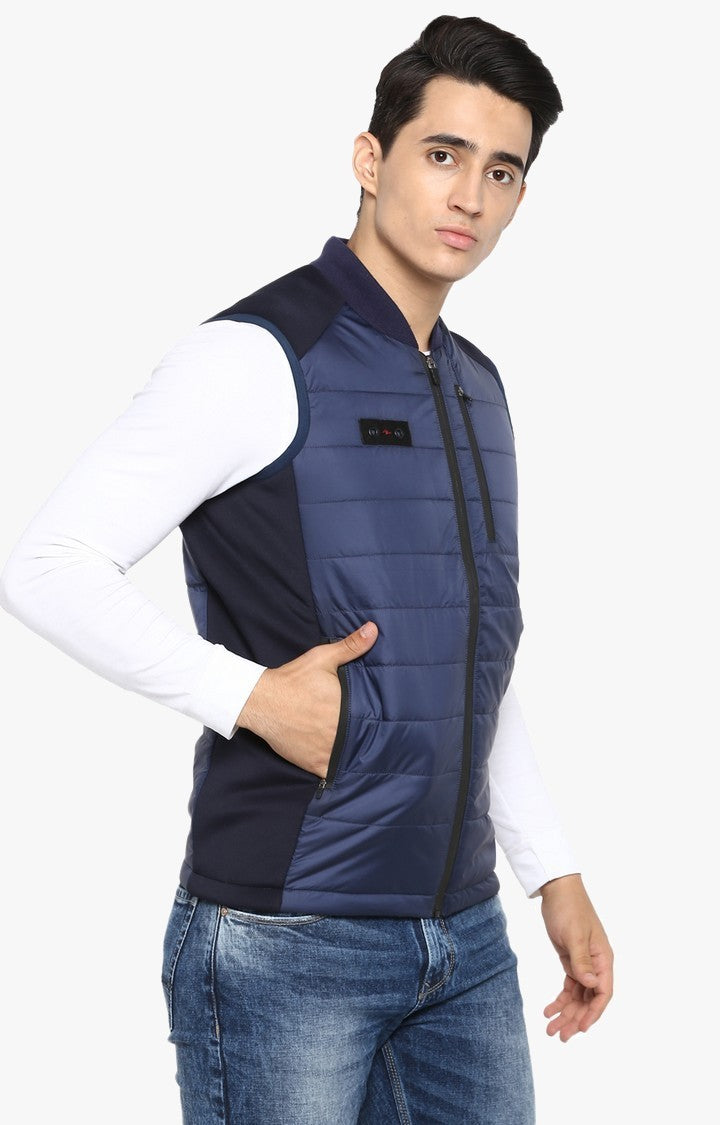 Spykar Blue Polyester Slim Fit Jacket For Men