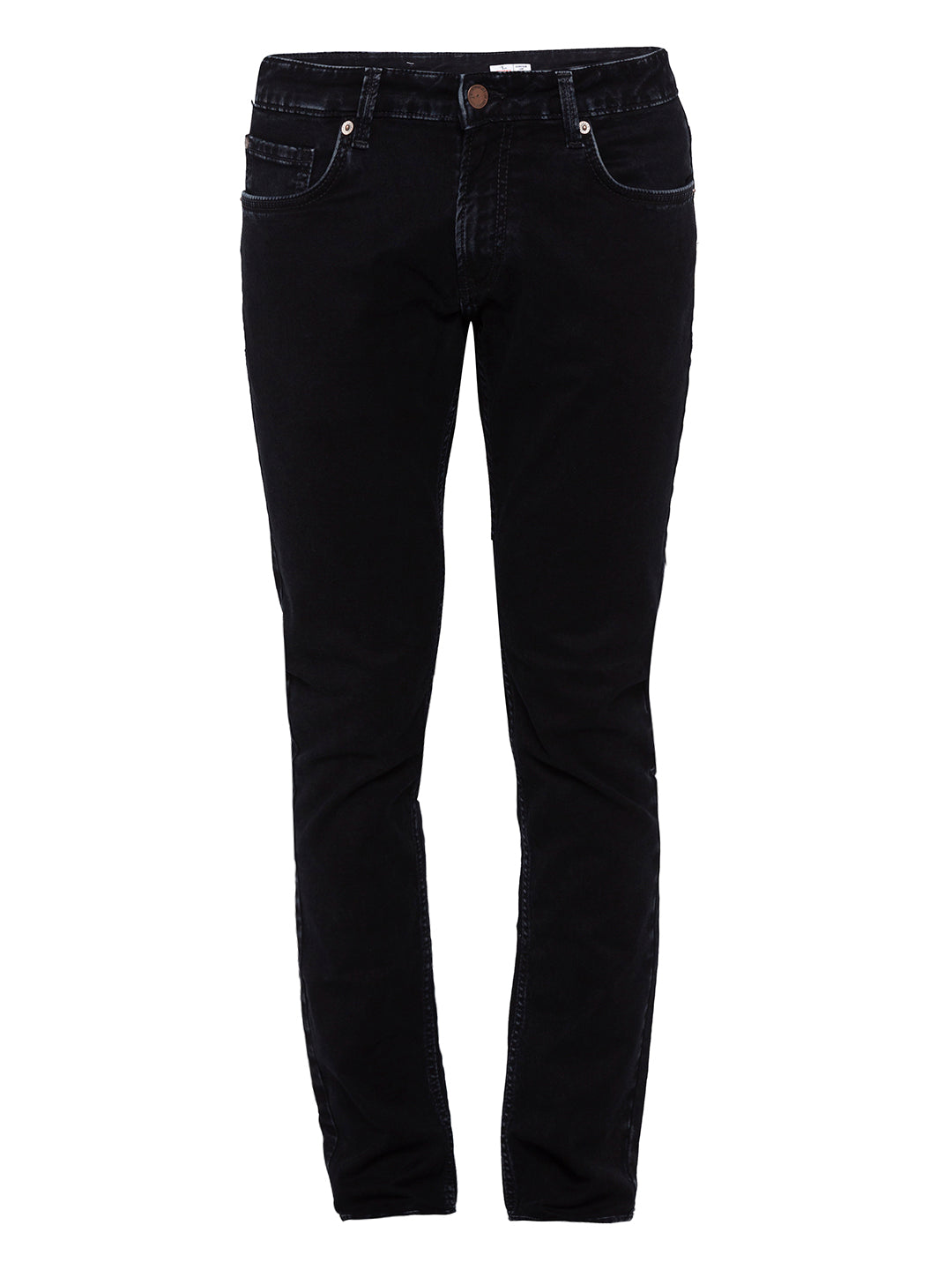 Spykar Men Black Cotton Slim Fit Narrow Length Jeans (Skinny)