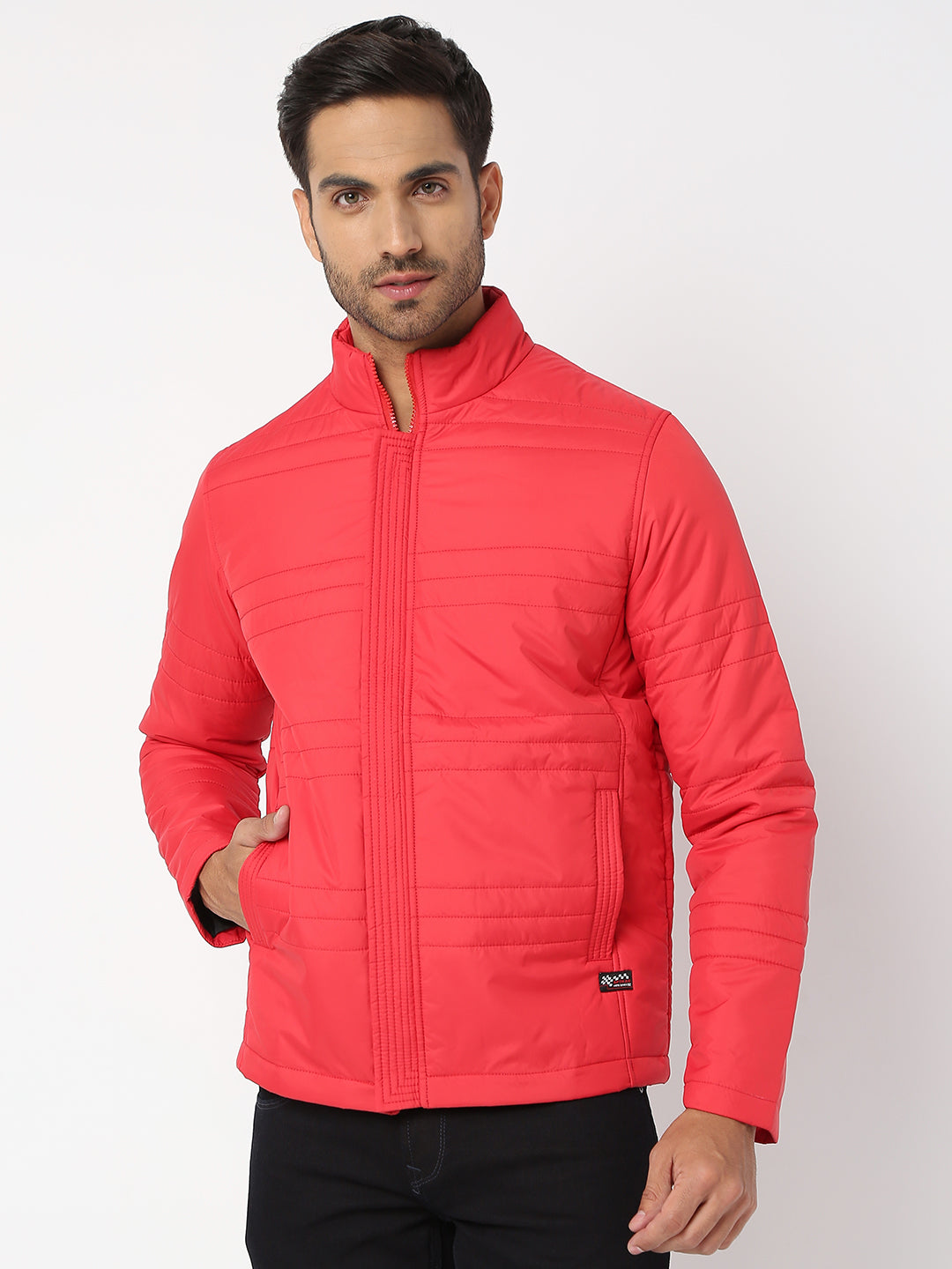 Spykar Men Red Nylon Regular Fit Jacket