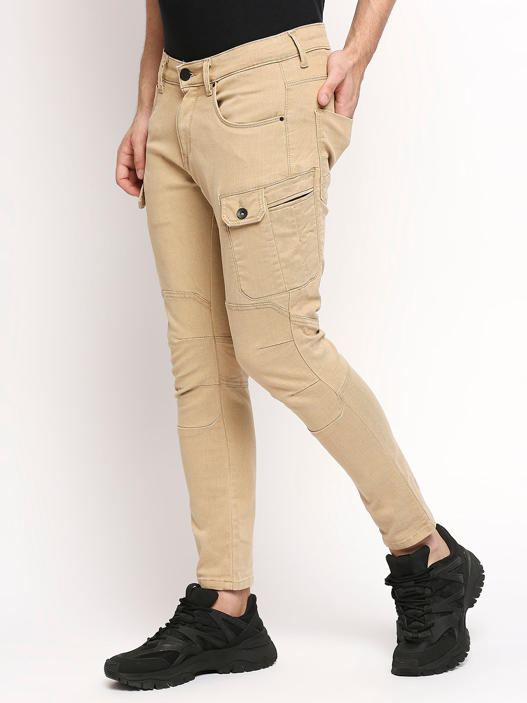 Spykar Men Beige Cotton Regular Fit Regular Length Jeans (Actif)