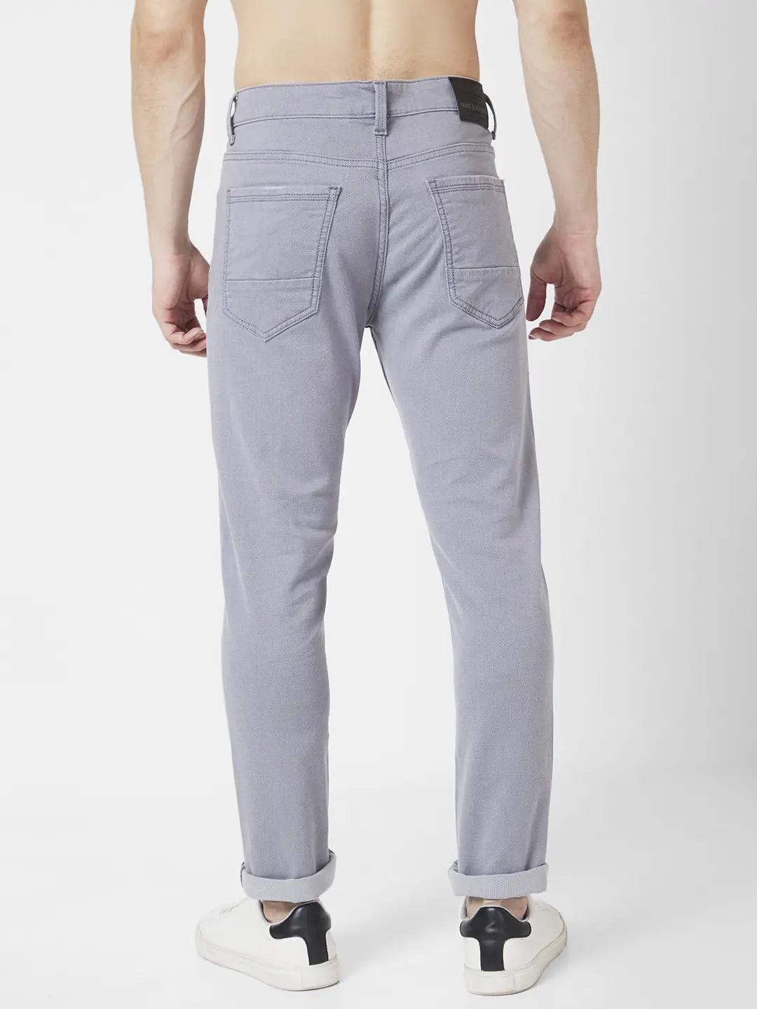 Spykar Men Grey Cotton Slim Fit Narrow Length Clean Look Low Rise Jeans (Skinny)