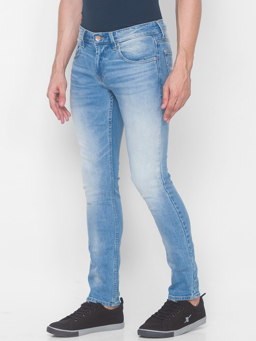 Spykar Men Blue Cotton Regular Fit Narrow Length Jeans (Rover)