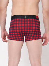 Men Premium Blue-Check Cotton Blend Trunk- Underjeans By Spykar