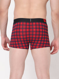 Men Premium Blue-Check Cotton Blend Trunk- Underjeans By Spykar
