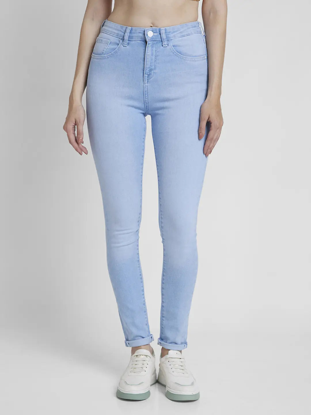 Shop Spykar Women Light Blue Lycra Skinny Fit Regular Length Clean Look  Jeans -(Adora)