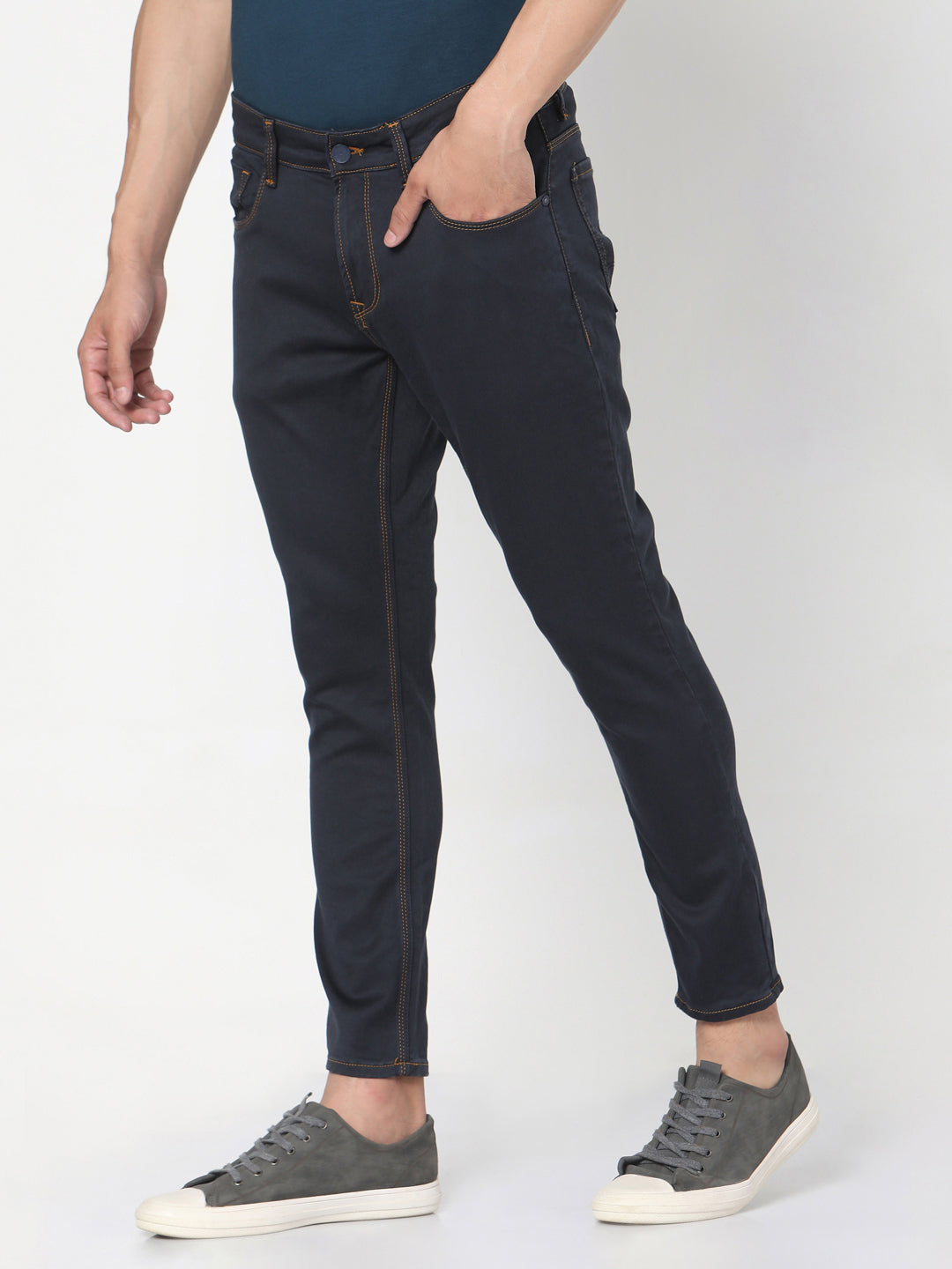 Spykar Men Blue Cotton Slim Fit Tapered Length Jeans (Kano)