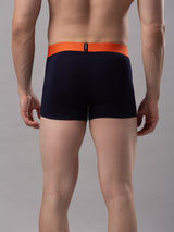 Men Premium Navy-Orange Cotton Blend Trunk- Underjeans By Spykar