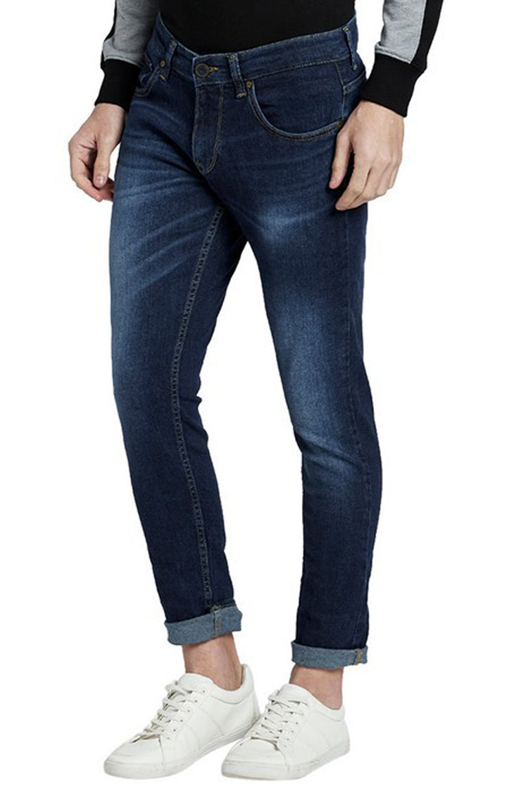 Spykar Men Blue Cotton Super Slim Fit Tapered Length Jeans (Super Skinny)