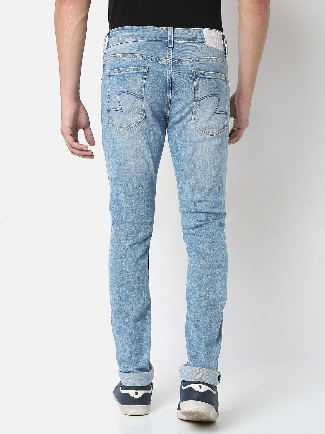 Spykar Men Blue Cotton Slim Fit Tapered Length Jeans (Kano)