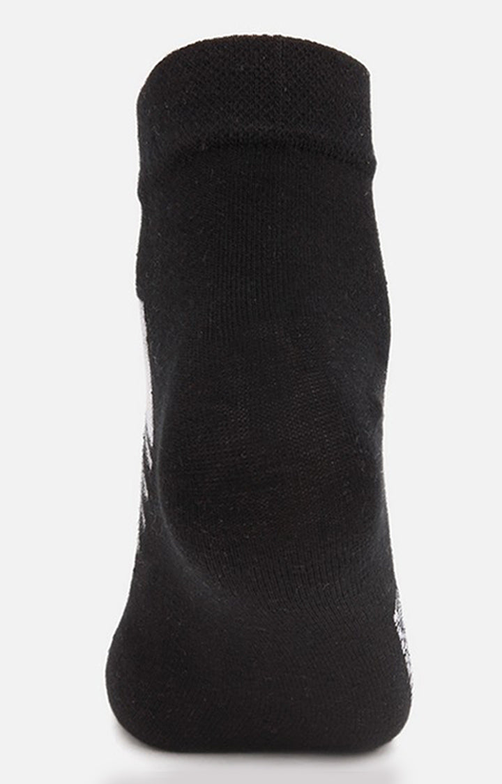 Men Premium Black Ankle Length (Non Terry) Single Pair Of Socks- Underjeans By Spykar
