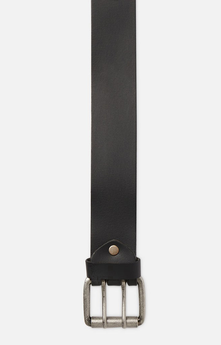 Spykar Men Black Genuine Leather Belt