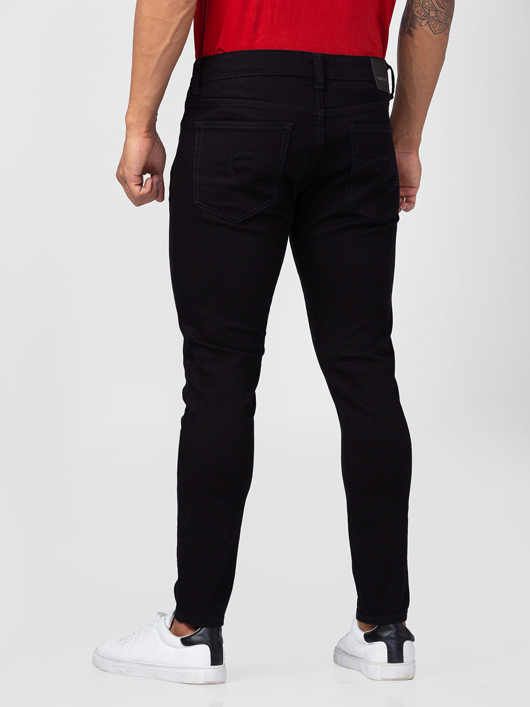 Spykar Men Black Cotton Slim Fit Tapered Length Jeans (Kano)