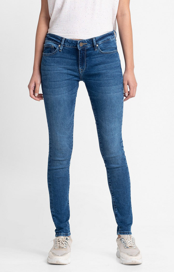 Spykar Women Light Blue Cotton Super Skinny Regular Length Jeans (Alica)