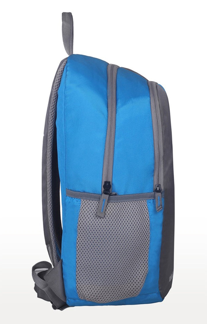 Spykar Grey and Blue Printed Backpack