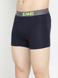 Men Premium Yellow & Navy Blue Cotton Blend Trunk - Pack Of 2- Underjeans By Spykar