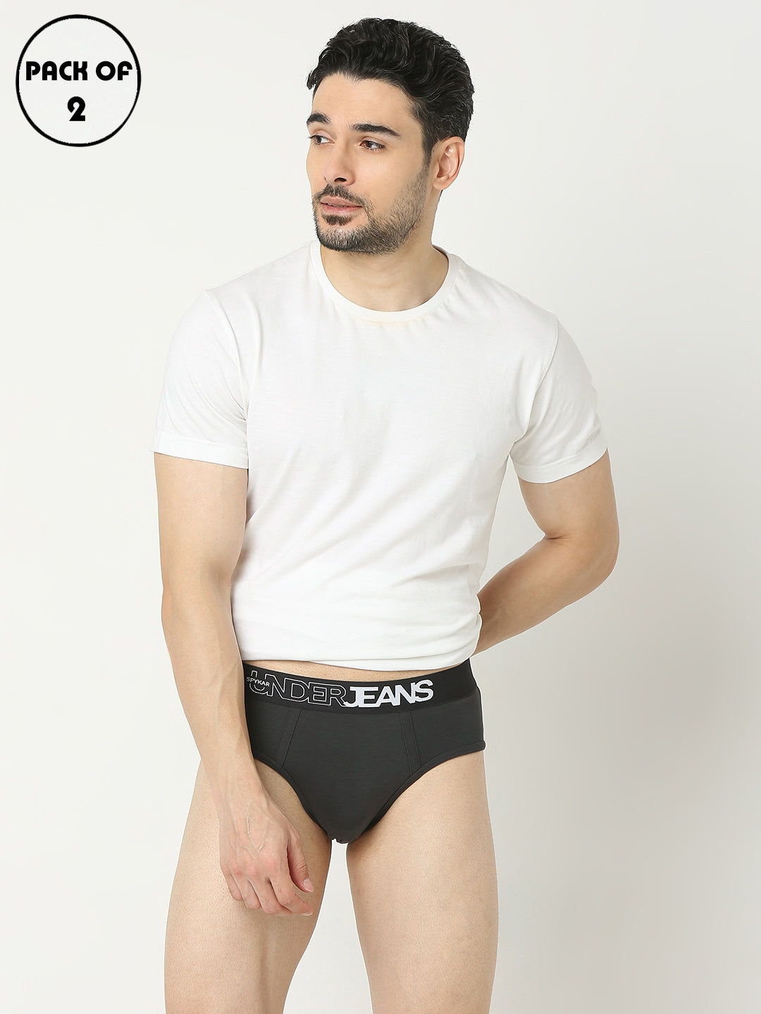 Underjeans By Spykar Men Premium Olive Brief Pack Of 2