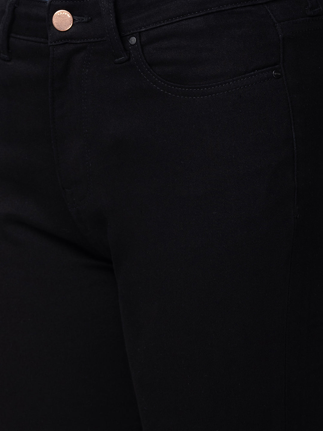 Spykar Women Black Cotton Bootcut Fit Ankle Length Jeans (Elissa)