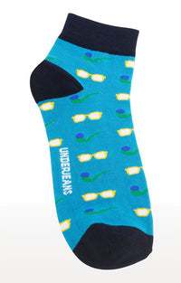 Men Premium Turq Ankle Length (Non Terry) Single Pair Of Socks- Underjeans By Spykar