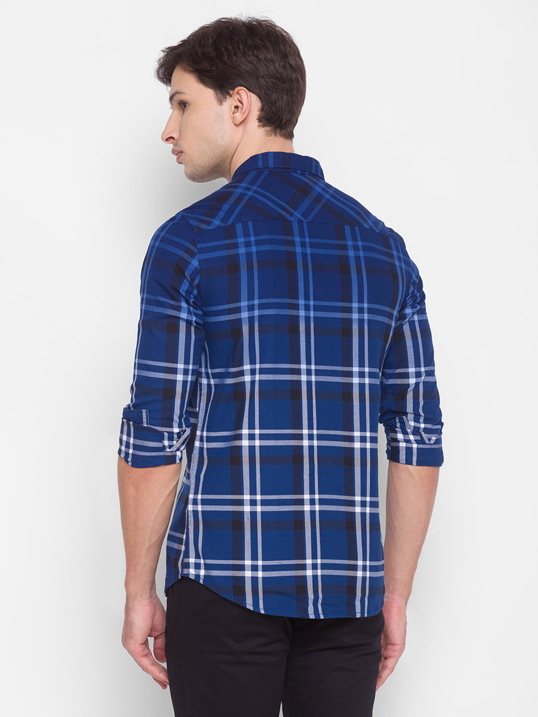 Spykar Blue Cotton Men Shirt