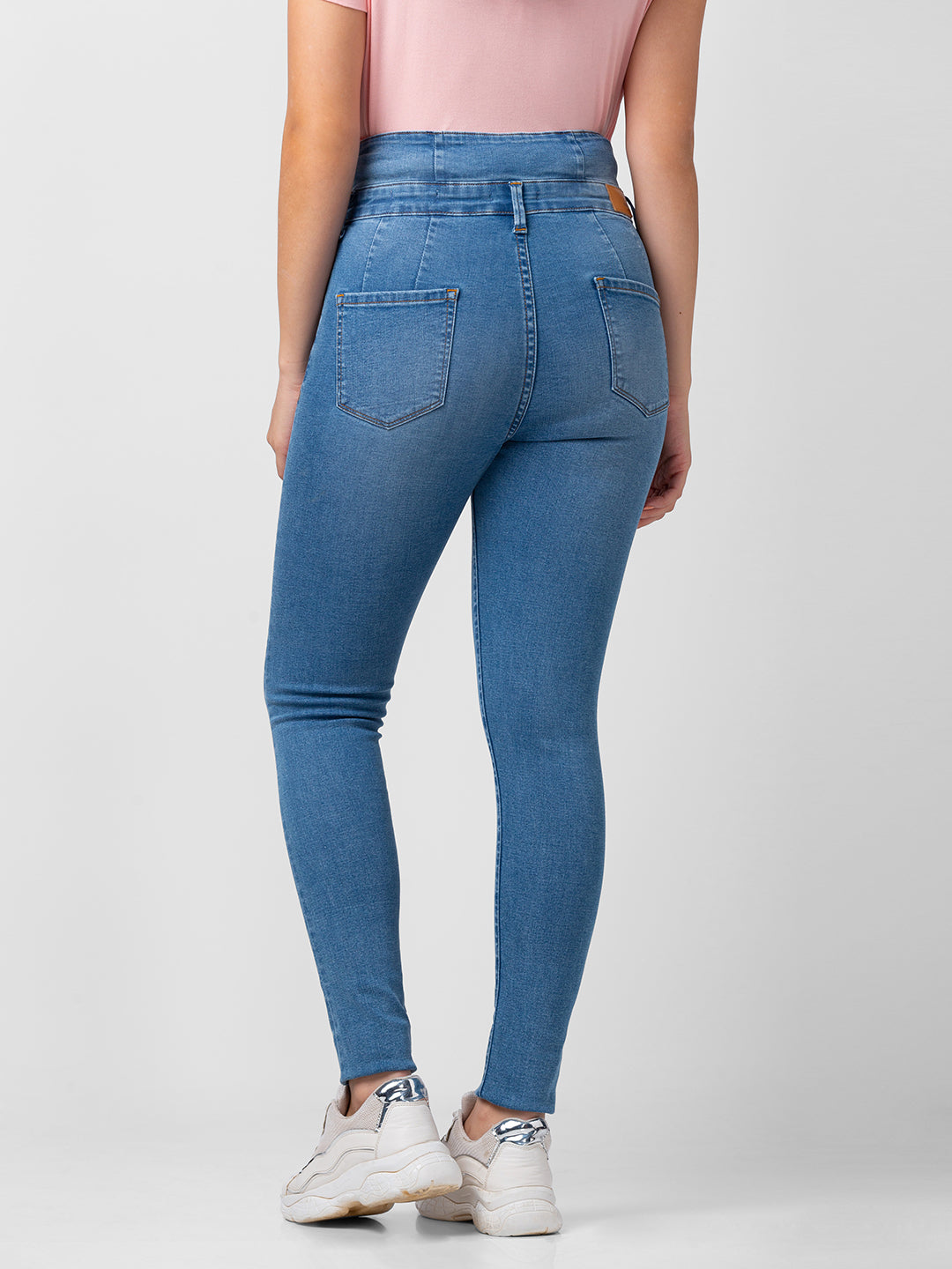 Spykar Women Mid Blue Lycra Skinny Fit Regular Length Jeans (Adora)